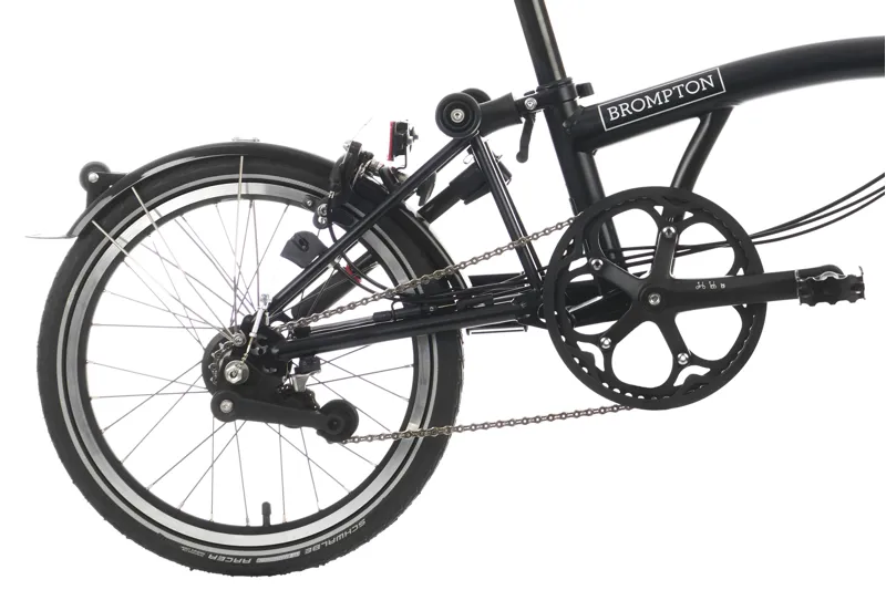 Brompton C Line Mid Bar 6 Speed Bike with rack in Matt Black-4